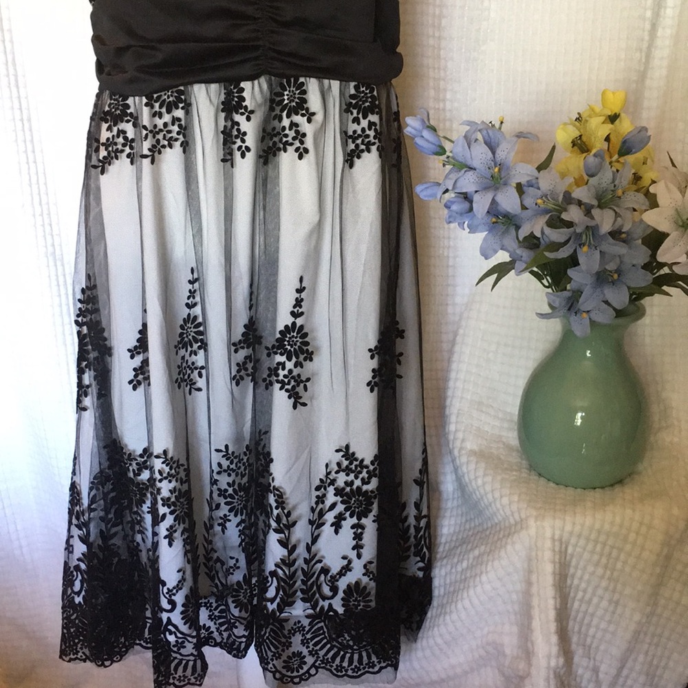 Beautiful Formal Plus-Sized Dress w/Velvet Overlay - Picture 2 of 5